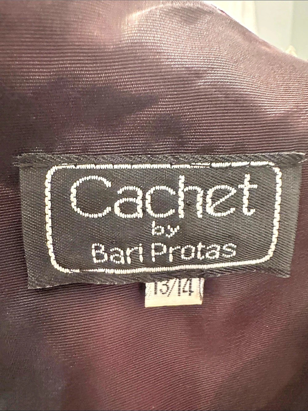 Cachet by Bari Protas Velvet Floral Maxi Dress Size 13/14 - Picture 3 of 9